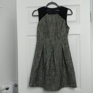 Black fit and flare dress.